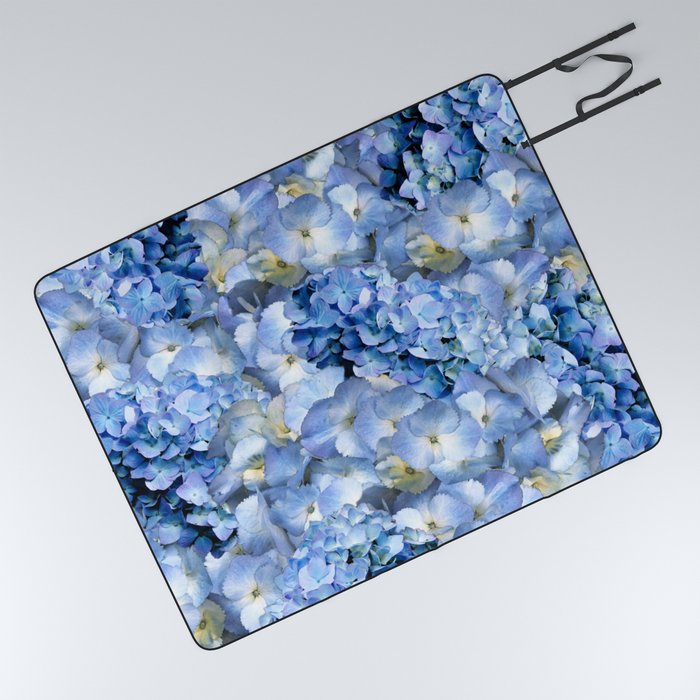 Blue hydrangeas - floral art  Picnic Blanket