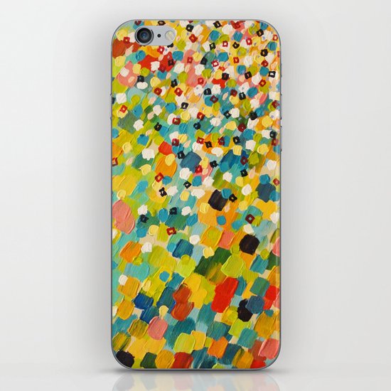 SWEPT AWAY 3 - Fresh Green Colorful Rainbow Ocean Waves Mermaid Splash Abstract Acrylic Painting iPhone & iPod Skin