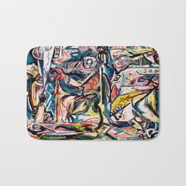 Jackson Pollock (American, 1912-1956) - CIRCUMCISION - 1946 - Abstract Expressionism - Abstract, Symbolism, Primitive art - Oil on canvas - Digitally Enhanced Version - Bath Mat