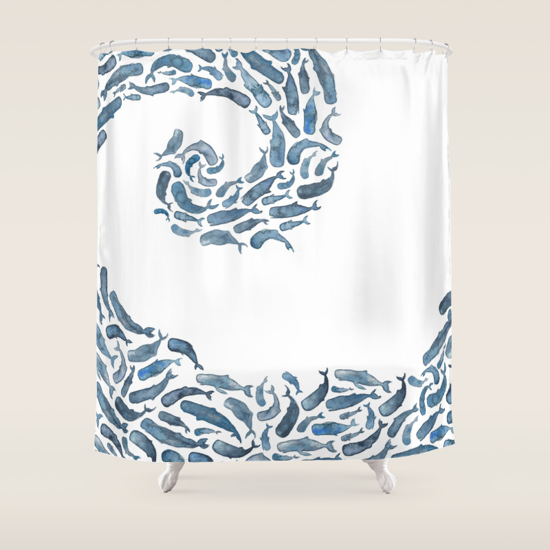 Whale Wave Shower Curtain By Elenaoneill Society6