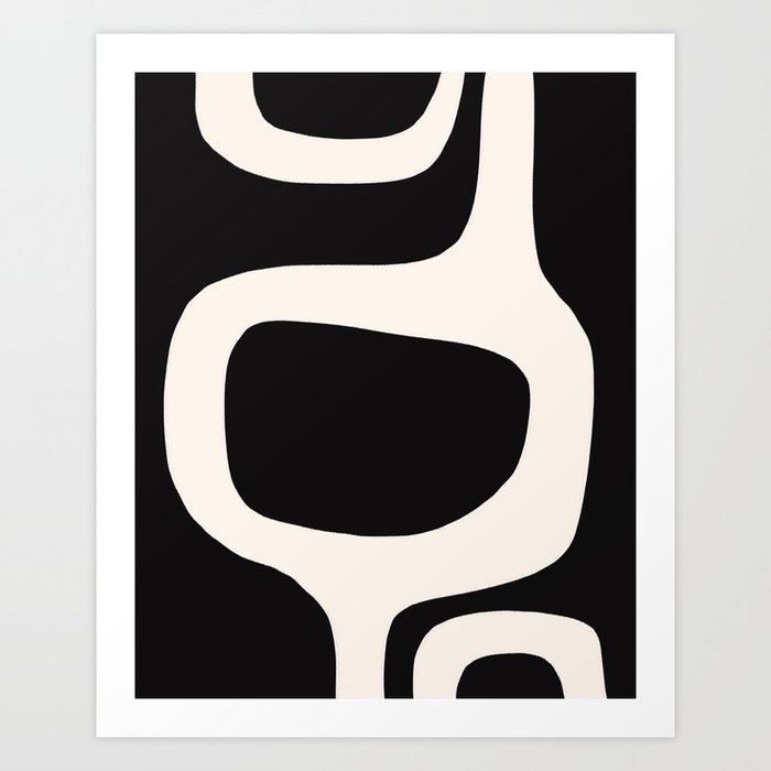 Black and White Abstract Minimal Shapes Art Print