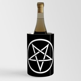 Satanic Pentagram (black 'n' white edit) Wine Chiller