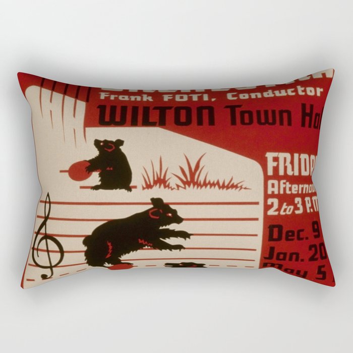 Federal Music Project Bridgeport - Retro Vintage Music Symphony Bears Rectangular Pillow