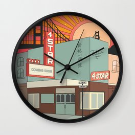 4 Star Theater - San Francisco, CA Wall Clock | 4Star, Graphicdesign, Digital, Richmond, Sanfrancisco, Goldengate, Movietheater 