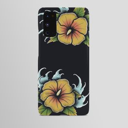 Neo Traditional Japanese Finger Wave Flower Tattoo Android Case