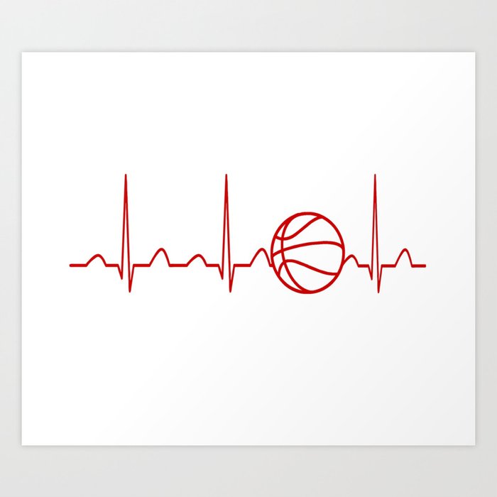 BASKETBALL HEARTBEAT Art Print