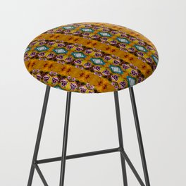 Symmetric Geometric Southwestern Flower Pattern Bar Stool