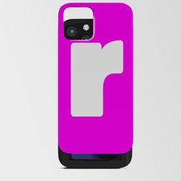 r (White & Magenta Letter) iPhone Card Case