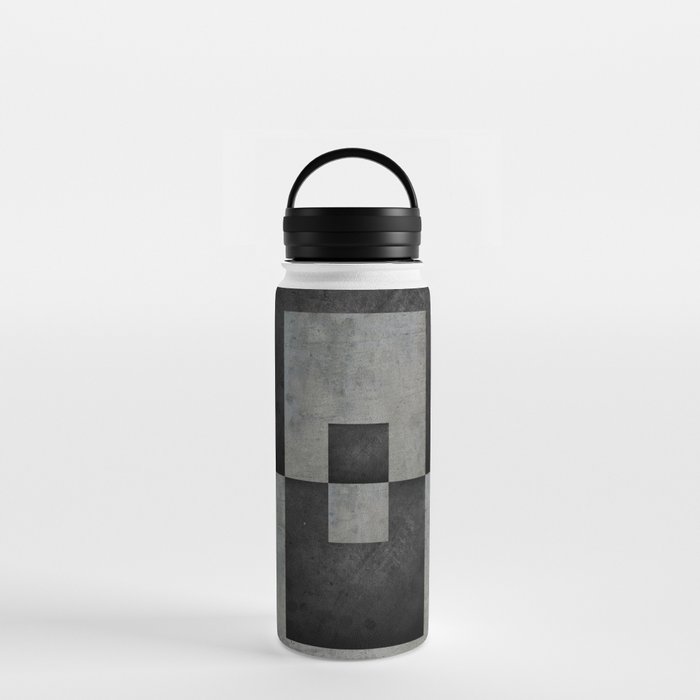 Black leather and concrete geometric Water Bottle