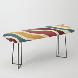 Abstract Retro Colorful Water Waves Art - Retro colors Bench