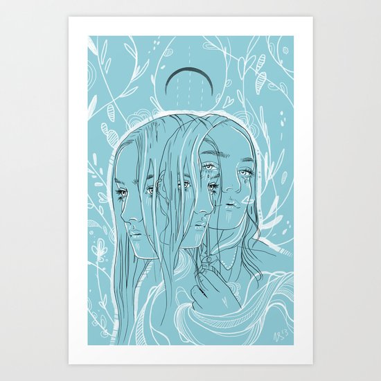Bloom blue Art Print