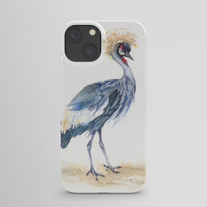 Grey Crowned Crane Bird iPhone Case