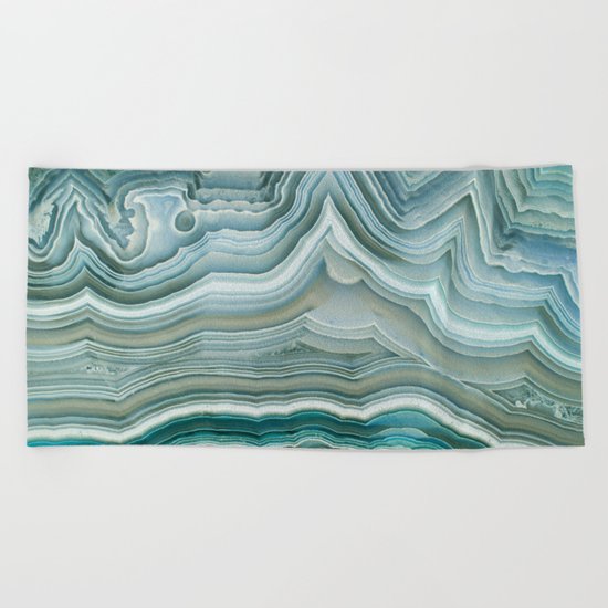 Agate Crystal Blue Beach Towel