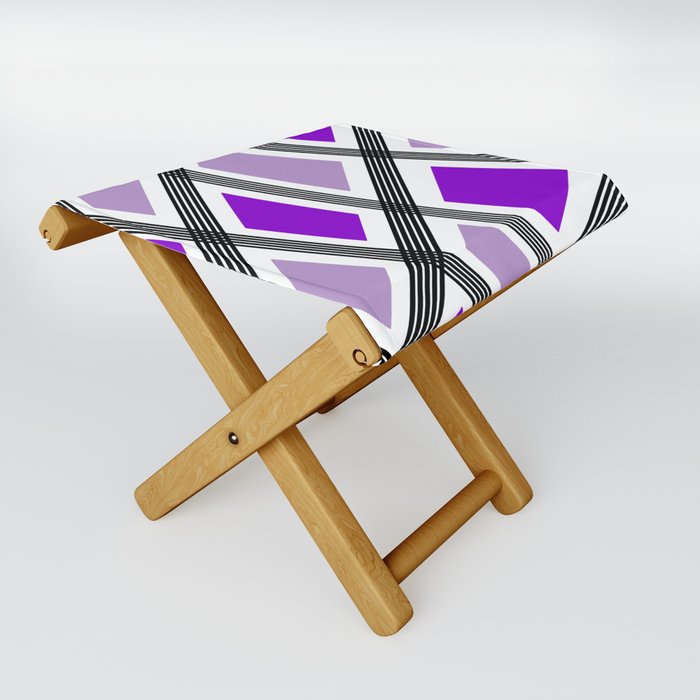 Abstract geometric pattern - purple. Folding Stool