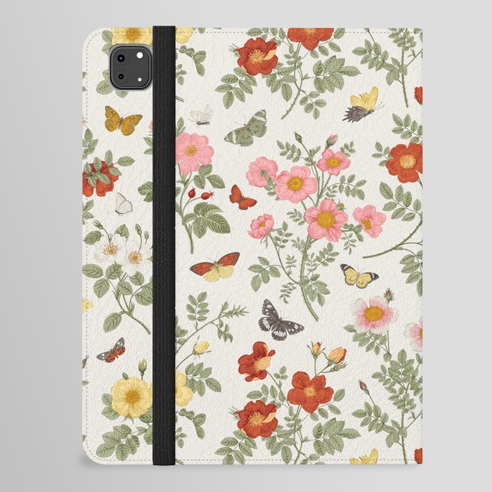 Wild Flower Butterfly Garden Floral iPad Folio Case