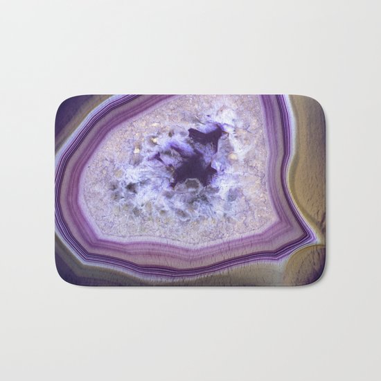 Purple agate slice Bath Mat