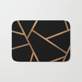 Black and Gold Fragments - Geometric Design Bath Mat | Graphicdesign, Metallic, Design, Fragmented, Geometry, Golden, Shapes, Ink, Black, Illustration 