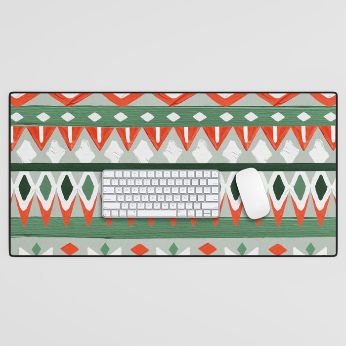 Winter Knit – Green & Red Desk Mat