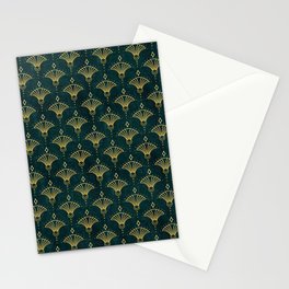 Elegant Luxury Art Deco Century Pattern Gold Green Stationery Card