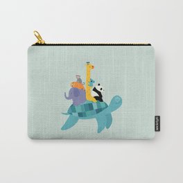 Travel Together Carry-All Pouch | Kids, Children, Cute, Love, Design, Illustration, Panda, Monkey, Friends, Curated 