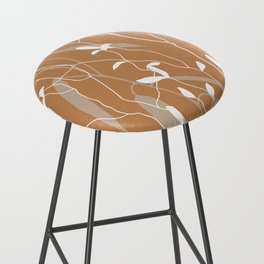 Meadow Grasses Floral on Yellow Bar Stool
