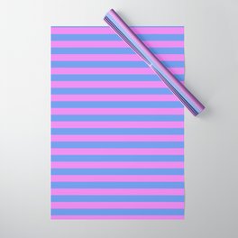 [ Thumbnail: Cornflower Blue & Violet Colored Stripes/Lines Pattern Wrapping Paper ]