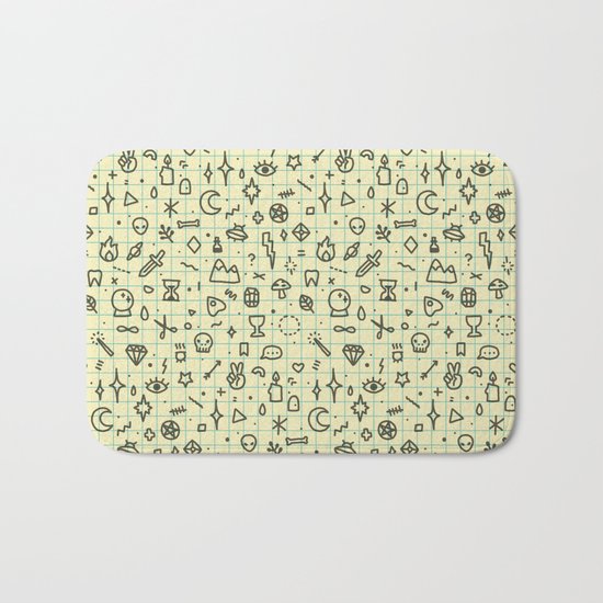 Doodles Pattern Bath Mat