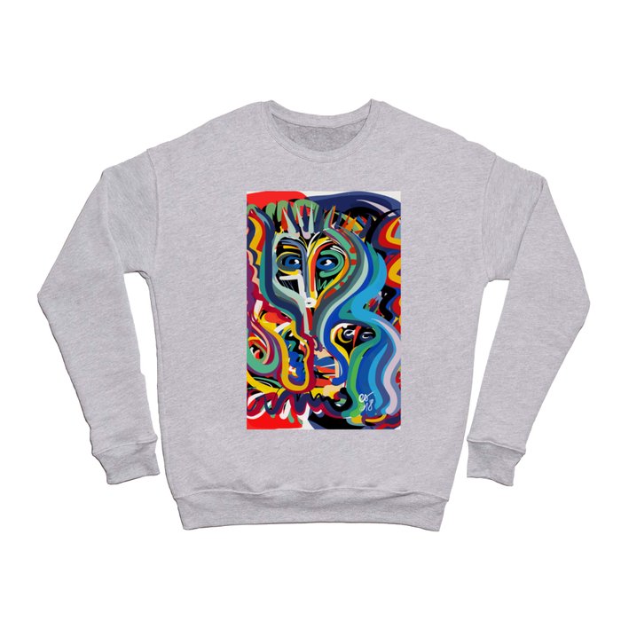 Multicolor Rainbow Mystic Graffiti Man Crewneck Sweatshirt