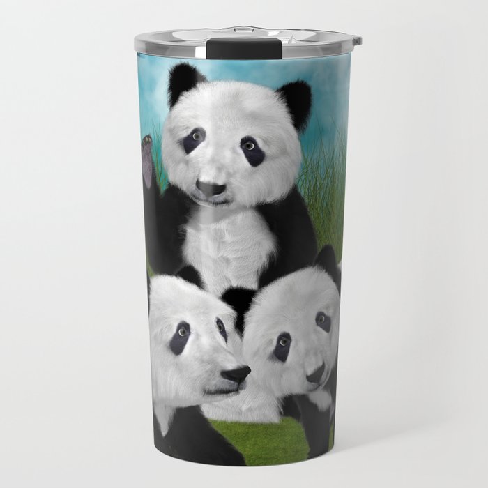 Panda Bear Cubs Love Travel Mug