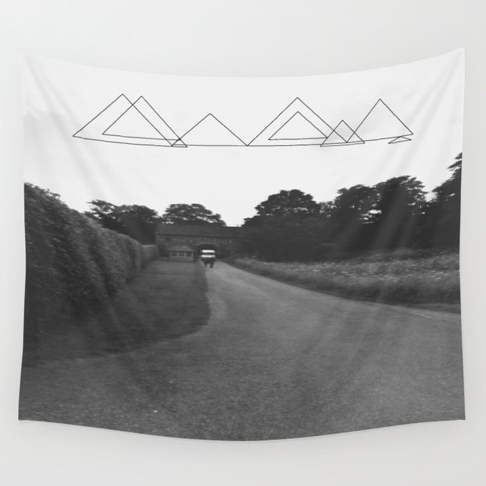 Uneven Sky Over an English Roadway Wall Tapestry