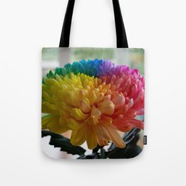 Rainbow Zembla Chrysanthemum Tote Bag