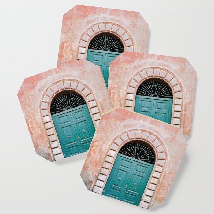 Rome Trastevere Door | Italy Travel Photography Coasters