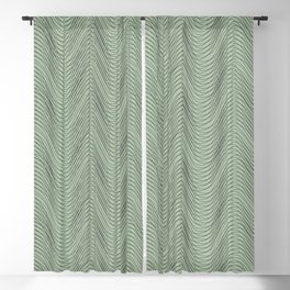 Malibu Ocean Waves - Minimal Soft Green Line Art Blackout Curtain