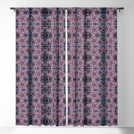 Liquid Light Series 70 ~ Orange & Blue Abstract Fractal Pattern Blackout Curtain