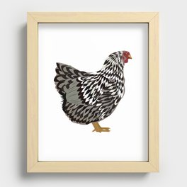 Wyandotte Chicken - chicken sticker, chicken art, farm, farm animal, animals Recessed Framed Print