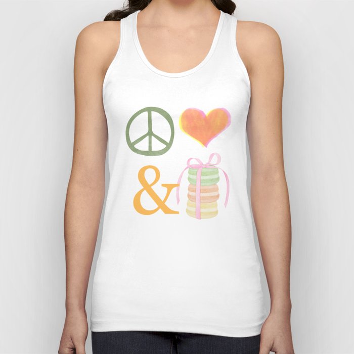 Peace Love & Macarons Tank Top