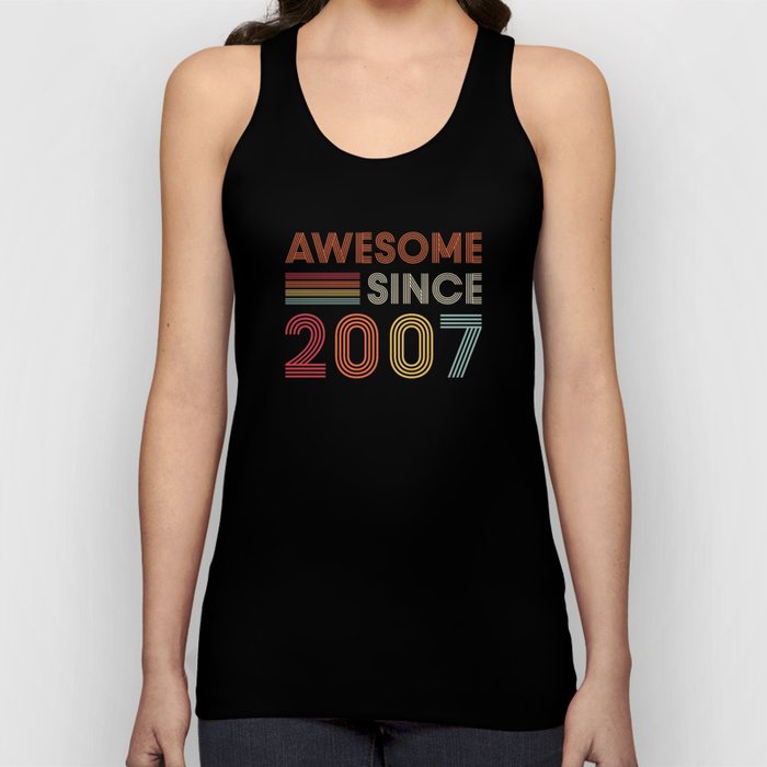 Awesome Since 2007 Birthday Retro Tank Top