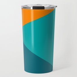 Jag - Minimalist Angled Geometric Color Block in Orange, Teal, and Turquoise Travel Mug
