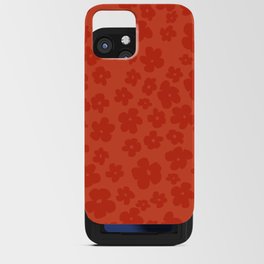 Red Retro Flowers - 60s mod vintage color iPhone Card Case
