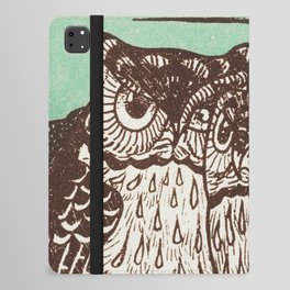 Art Nouveau Owls at night illustration art iPad Folio Case