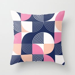 Graphic circles illustration pattern Throw Pillow