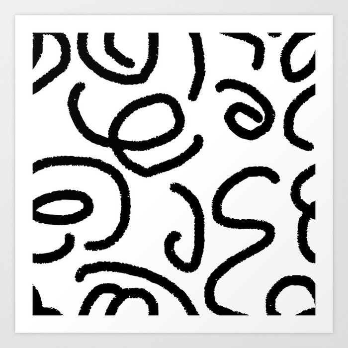 Abstract hand drawn lines Art Print