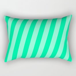 [ Thumbnail: Aquamarine and Green Colored Stripes/Lines Pattern Rectangular Pillow ]