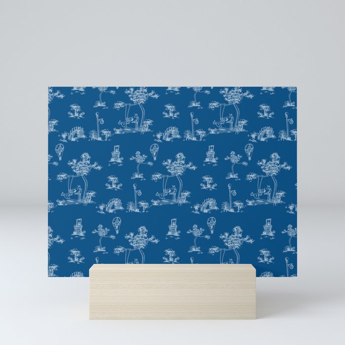 Toile Blue Unicorn Mini Art Print