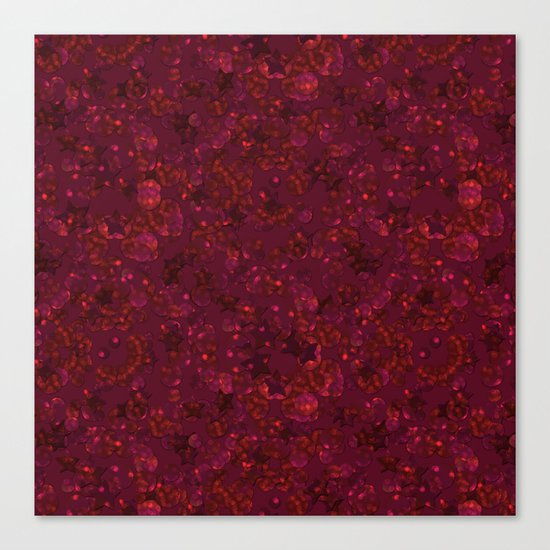 Red festive confetti. Red glitter. Canvas Print