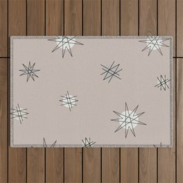 Atomic Age Starburst Planets Taupe Gold Outdoor Rug