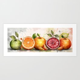 Citruses and fruits collection Art Print