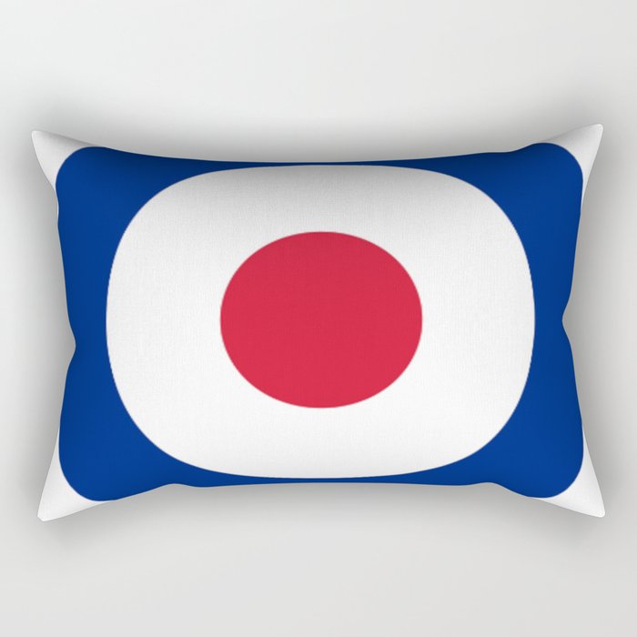 Mod Music French American USA Atlantic Symbol White Blue Red Circle Rectangular Pillow