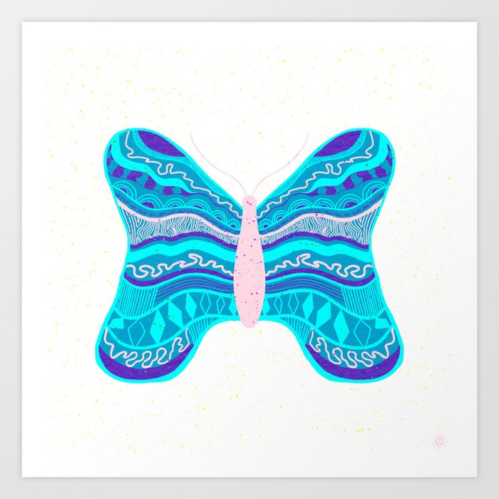 blue butterfly Art Print