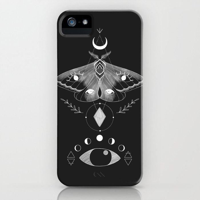 metaphys moth - black iphone case